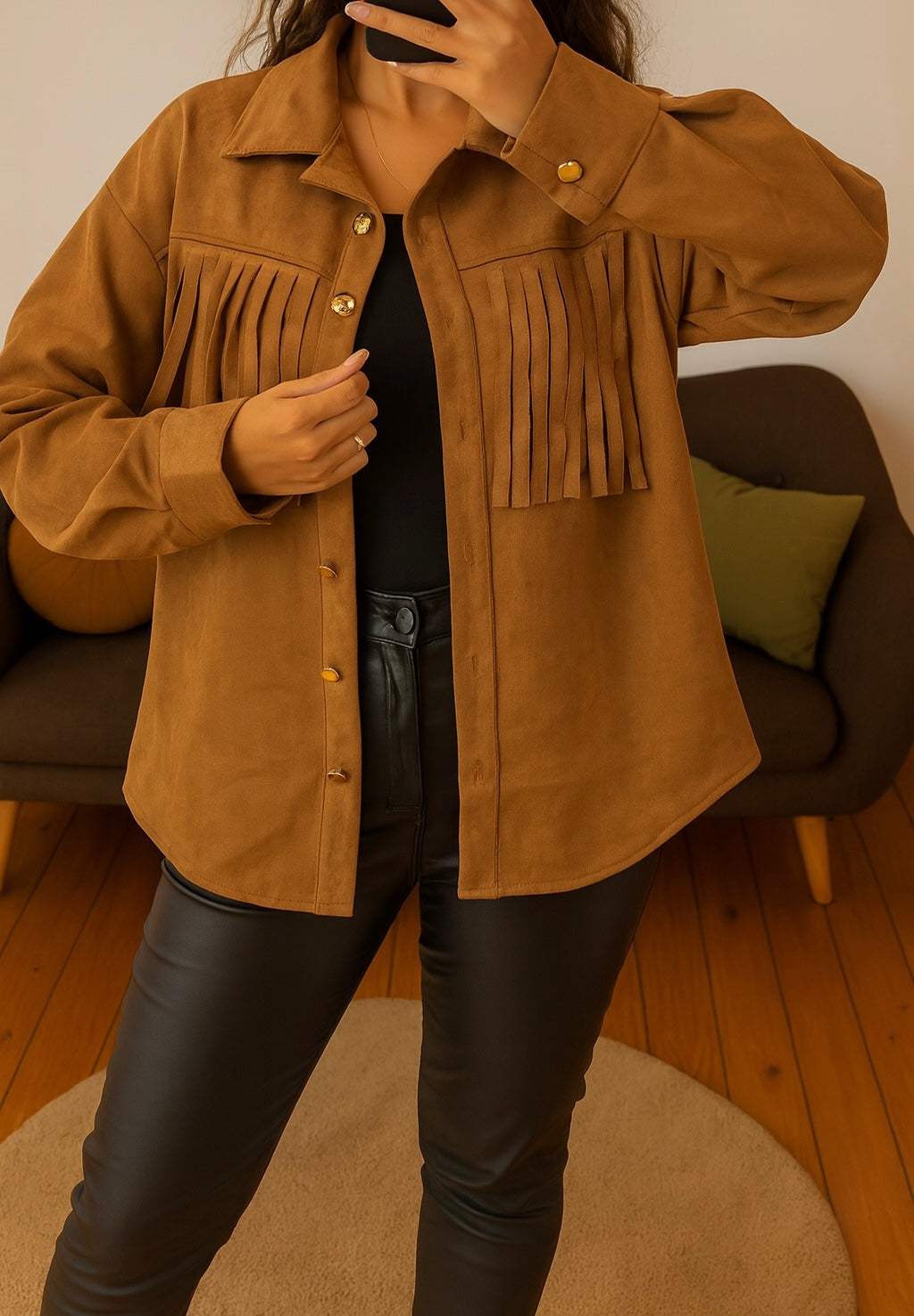 Chemise Suédine Camel