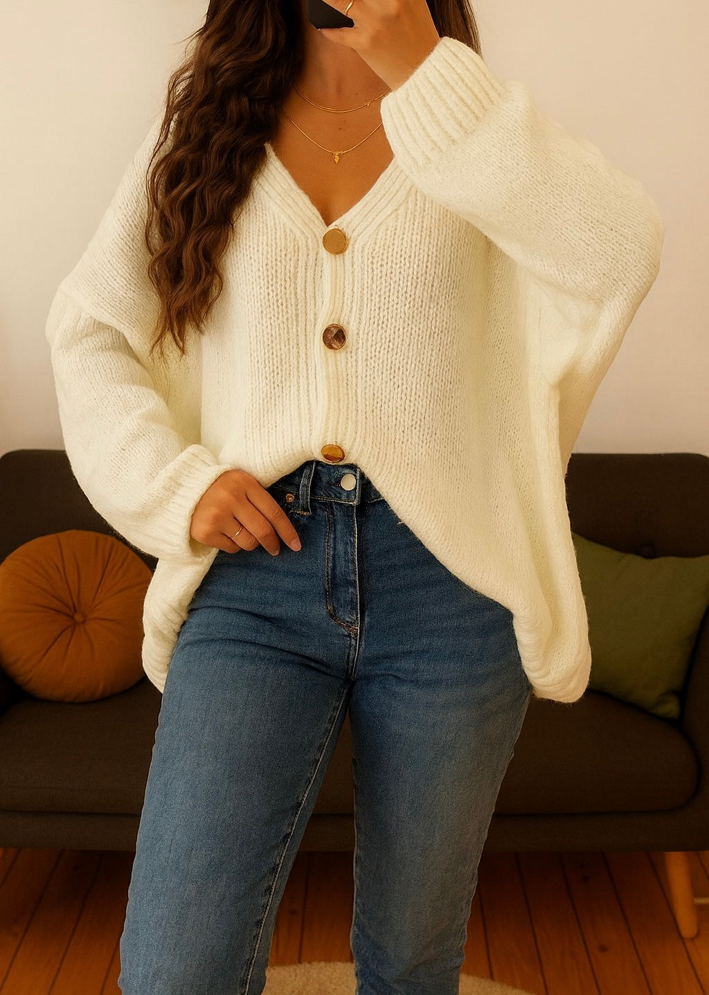 Gilet Oversize Blanc