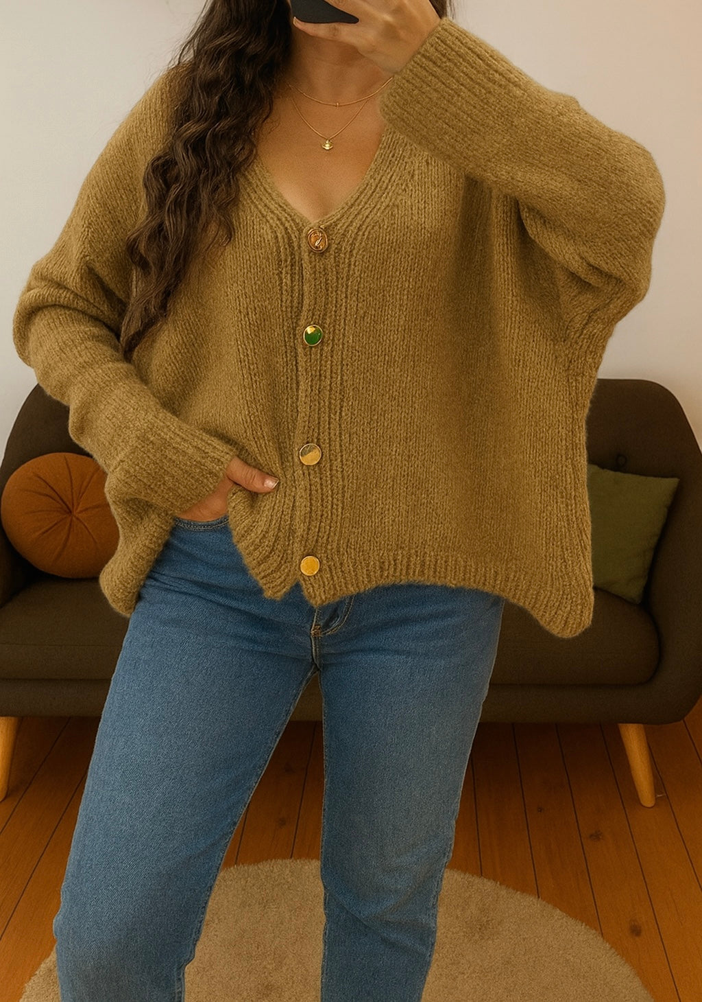 Gilet Oversize Camel